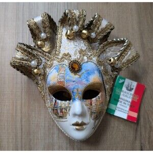 Authentic Venetian Mask "La Maschera del Galeone" Hand Painted Made in Italy NEW